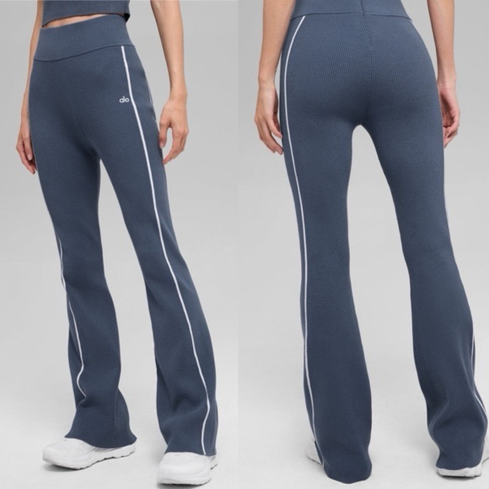 Alo Yoga Ribbed Sweater Knit Highline Flare Pants